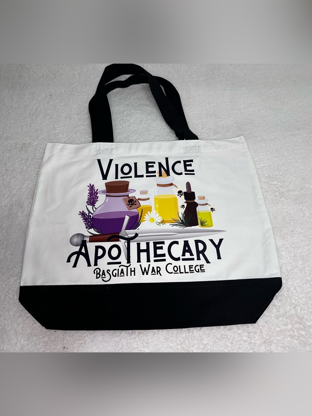 Fourth Wing Violence Apothecary Large Canvas Tote Bag - Basgiath War College